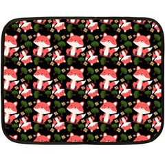 Fox And Trees Pattern Double Sided Fleece Blanket (mini)  by snowwhitegirl