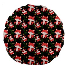 Fox And Trees Pattern Large 18  Premium Round Cushions by snowwhitegirl