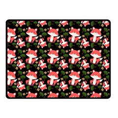 Fox And Trees Pattern Double Sided Fleece Blanket (small)  by snowwhitegirl