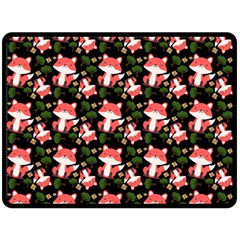 Fox And Trees Pattern Double Sided Fleece Blanket (large)  by snowwhitegirl