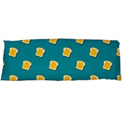 Toast With Cheese Funny Retro Pattern Turquoise Green Background Body Pillow Case (dakimakura) by genx