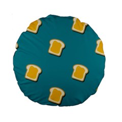 Toast With Cheese Funny Retro Pattern Turquoise Green Background Standard 15  Premium Round Cushions by genx