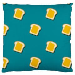 Toast With Cheese Funny Retro Pattern Turquoise Green Background Standard Flano Cushion Case (two Sides) by genx