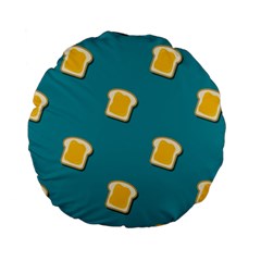 Toast With Cheese Funny Retro Pattern Turquoise Green Background Standard 15  Premium Flano Round Cushions by genx