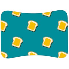 Toast With Cheese Funny Retro Pattern Turquoise Green Background Velour Seat Head Rest Cushion by genx