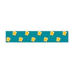 Toast With Cheese Funny Retro Pattern Turquoise Green Background Flano Scarf (mini) by genx