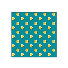 Toast With Cheese Funny Retro Pattern Turquoise Green Background Satin Bandana Scarf by genx