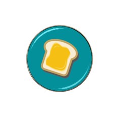 Toast With Cheese Funny Retro Pattern Turquoise Green Background Hat Clip Ball Marker (4 Pack) by genx