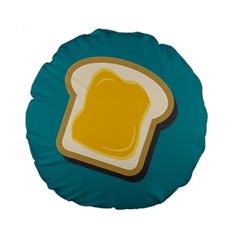 Toast With Cheese Funny Retro Pattern Turquoise Green Background Standard 15  Premium Round Cushions by genx