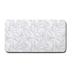 Organic Olive Leaves Pattern Hand Drawn Black And White Medium Bar Mats by genx