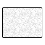 Organic Olive Leaves Pattern Hand drawn Black and white Fleece Blanket (Small) 50 x40  Blanket Front