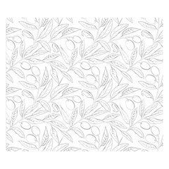 Organic Olive Leaves Pattern Hand Drawn Black And White Double Sided Flano Blanket (small)  by genx