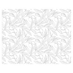 Organic Olive Leaves Pattern Hand Drawn Black And White Double Sided Flano Blanket (medium)  by genx