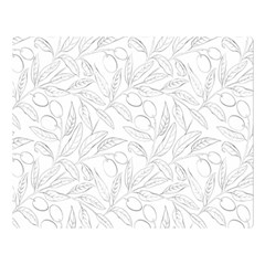 Organic Olive Leaves Pattern Hand Drawn Black And White Double Sided Flano Blanket (large)  by genx