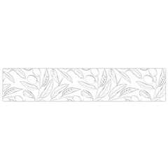 Organic Olive Leaves Pattern Hand Drawn Black And White Small Flano Scarf by genx