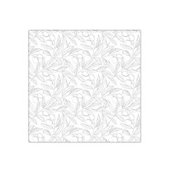 Organic Olive Leaves Pattern Hand Drawn Black And White Satin Bandana Scarf by genx