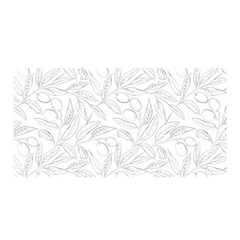 Organic Olive Leaves Pattern Hand Drawn Black And White Satin Wrap by genx