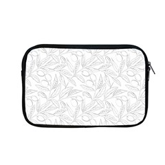 Organic Olive Leaves Pattern Hand Drawn Black And White Apple Macbook Pro 13  Zipper Case by genx