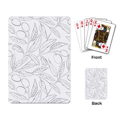 Organic Olive Leaves Pattern Hand Drawn Black And White Playing Cards Single Design by genx