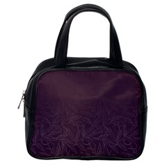 Organic Olive Leaves Pattern Hand Drawn Purple Red Wine Classic Handbag (one Side) by genx