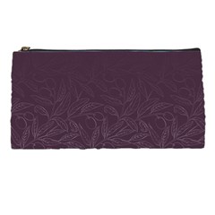 Organic Olive Leaves Pattern Hand Drawn Purple Red Wine Pencil Cases by genx