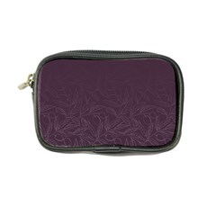 Organic Olive Leaves Pattern Hand Drawn Purple Red Wine Coin Purse by genx