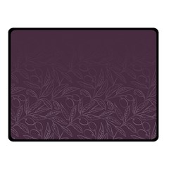 Organic Olive Leaves Pattern Hand Drawn Purple Red Wine Double Sided Fleece Blanket (small)  by genx