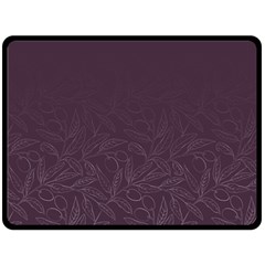 Organic Olive Leaves Pattern Hand Drawn Purple Red Wine Double Sided Fleece Blanket (large)  by genx