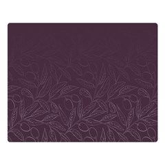 Organic Olive Leaves Pattern Hand Drawn Purple Red Wine Double Sided Flano Blanket (large)  by genx