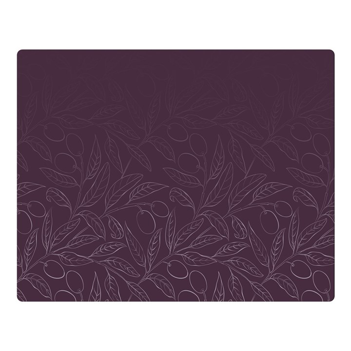 Organic Olive Leaves Pattern Hand drawn Purple Red Wine Double Sided Flano Blanket (Large) 