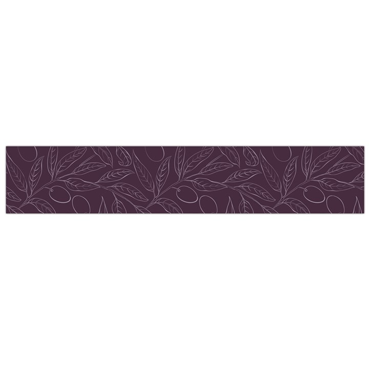 Organic Olive Leaves Pattern Hand drawn Purple Red Wine Large Flano Scarf 