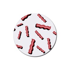 Funny Bacon Slices Pattern Infidel Red Meat Rubber Coaster (round) by genx