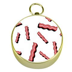 Funny Bacon Slices Pattern Infidel Red Meat Gold Compass by genx