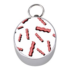 Funny Bacon Slices Pattern Infidel Red Meat Silver Compass (mini) by genx