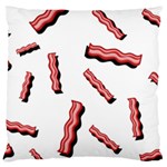 Funny Bacon Slices Pattern infidel red meat Large Flano Cushion Case (One Side) Front