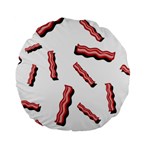 Funny Bacon Slices Pattern infidel red meat Standard 15  Premium Flano Round Cushion  Front