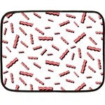 Funny Bacon Slices Pattern infidel red meat Double Sided Fleece Blanket (Mini)  35 x27  Blanket Front