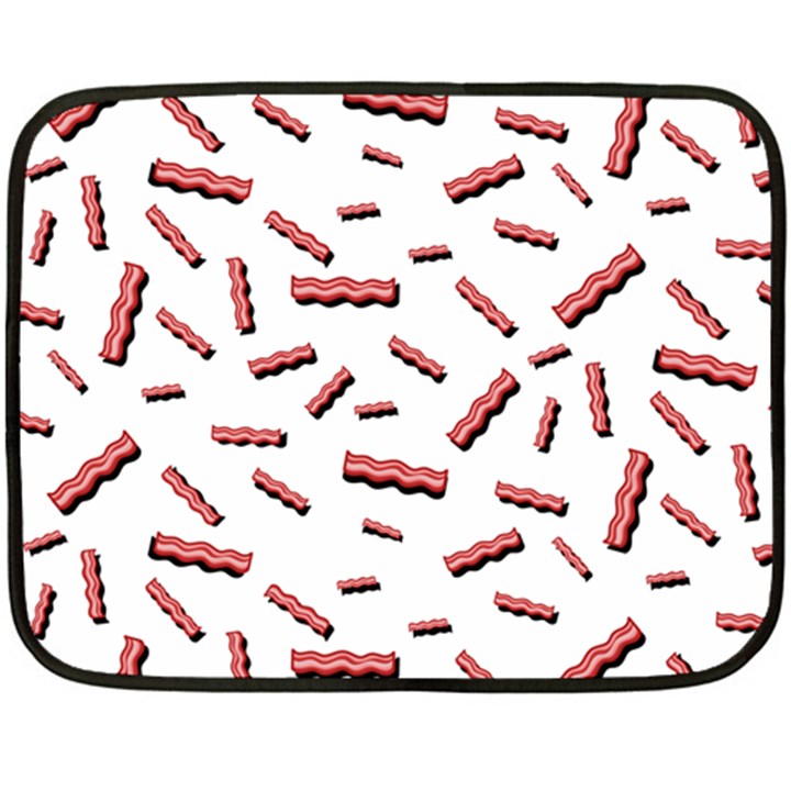 Funny Bacon Slices Pattern infidel red meat Double Sided Fleece Blanket (Mini) 