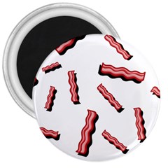 Funny Bacon Slices Pattern Infidel Red Meat 3  Magnet by genx