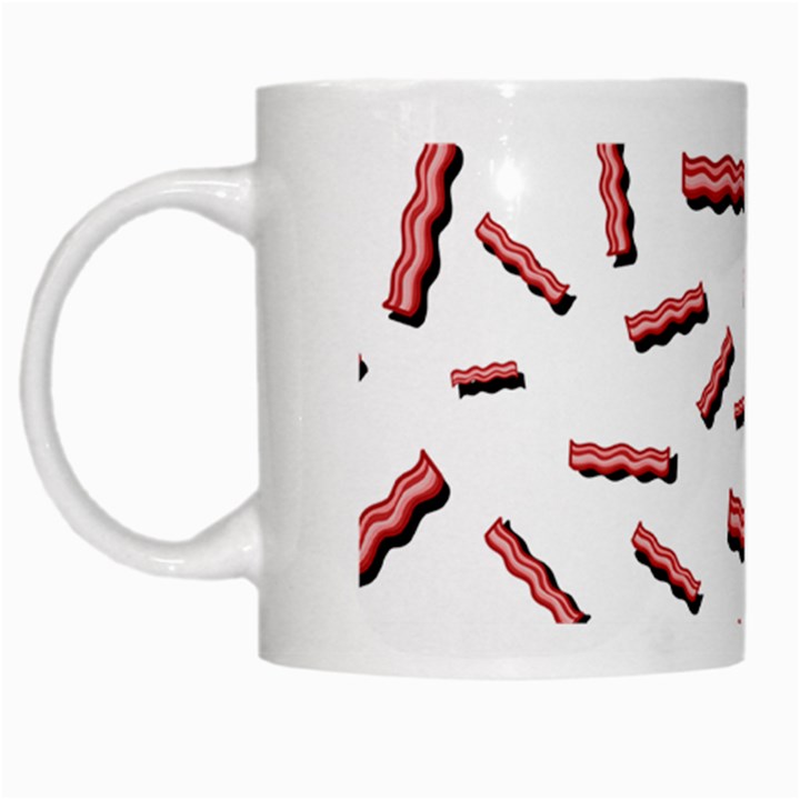 Funny Bacon Slices Pattern infidel red meat White Mug