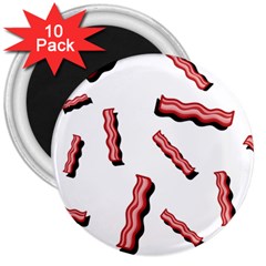 Funny Bacon Slices Pattern Infidel Red Meat 3  Magnet (10 Pack) by genx