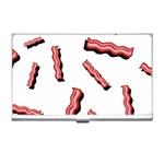 Funny Bacon Slices Pattern infidel red meat Business Card Holder Front