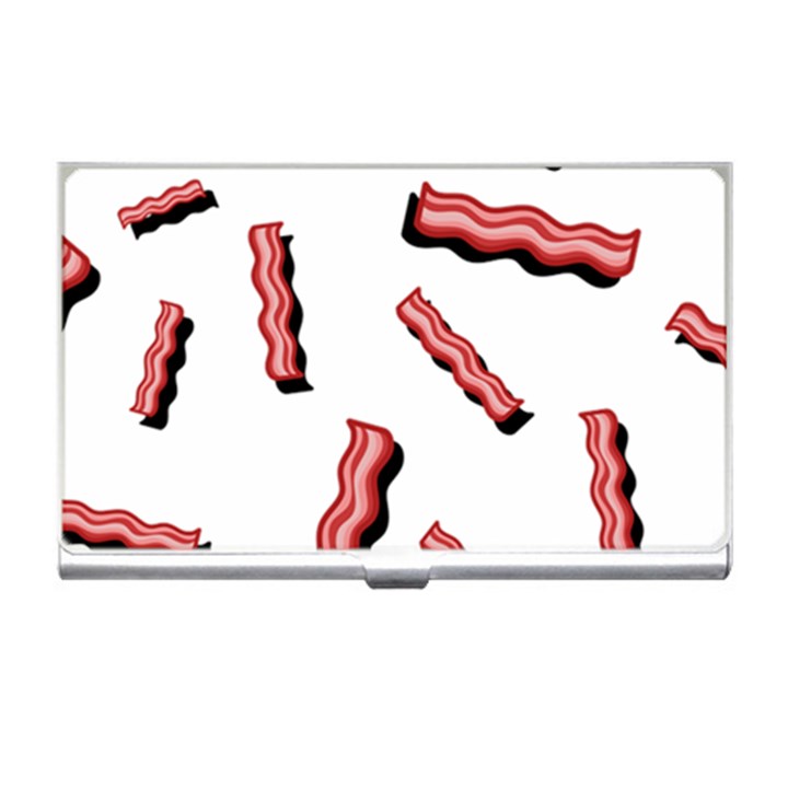 Funny Bacon Slices Pattern infidel red meat Business Card Holder