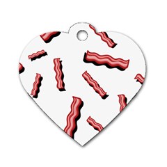 Funny Bacon Slices Pattern Infidel Red Meat Dog Tag Heart (one Side) by genx