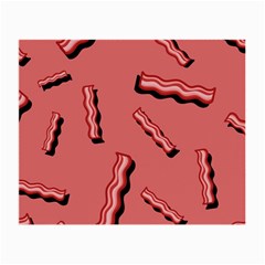 Funny Bacon Slices Pattern Infidel Vintage Red Meat Background  Small Glasses Cloth by genx