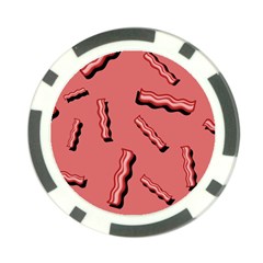 Funny Bacon Slices Pattern Infidel Vintage Red Meat Background  Poker Chip Card Guard by genx