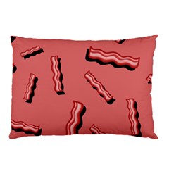 Funny Bacon Slices Pattern Infidel Vintage Red Meat Background  Pillow Case (two Sides) by genx