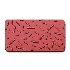 Funny Bacon Slices Pattern Infidel Vintage Red Meat Background  Medium Bar Mats by genx