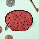 Funny Bacon Slices Pattern infidel vintage red meat background  Accessory Pouch (Small) Back