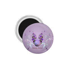 Happy Easter, Easter Egg With Flowers In Soft Violet Colors 1 75  Magnets by FantasyWorld7